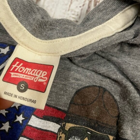 Sgt. Slaughter Homage WWF WWE Gray Sports Wrestling Crewneck Tee Tshirt - Picture 5 of 6